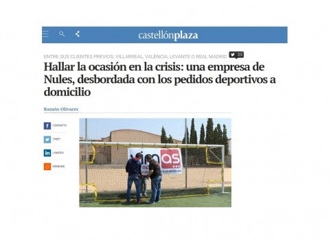 Hallar la ocasión en la crisis: una empresa de Nules, desbordada con los pedidos deportivos a domicilio