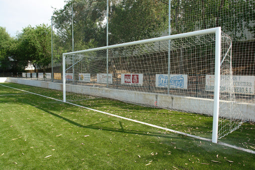 Juego de porterías de fútbol de aluminio de 120 x 100 mm. fijas para empotrar (marco)