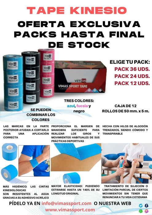 TAPE KINESIOLOGICO Oferta Packs (desde 1€ la ud.)